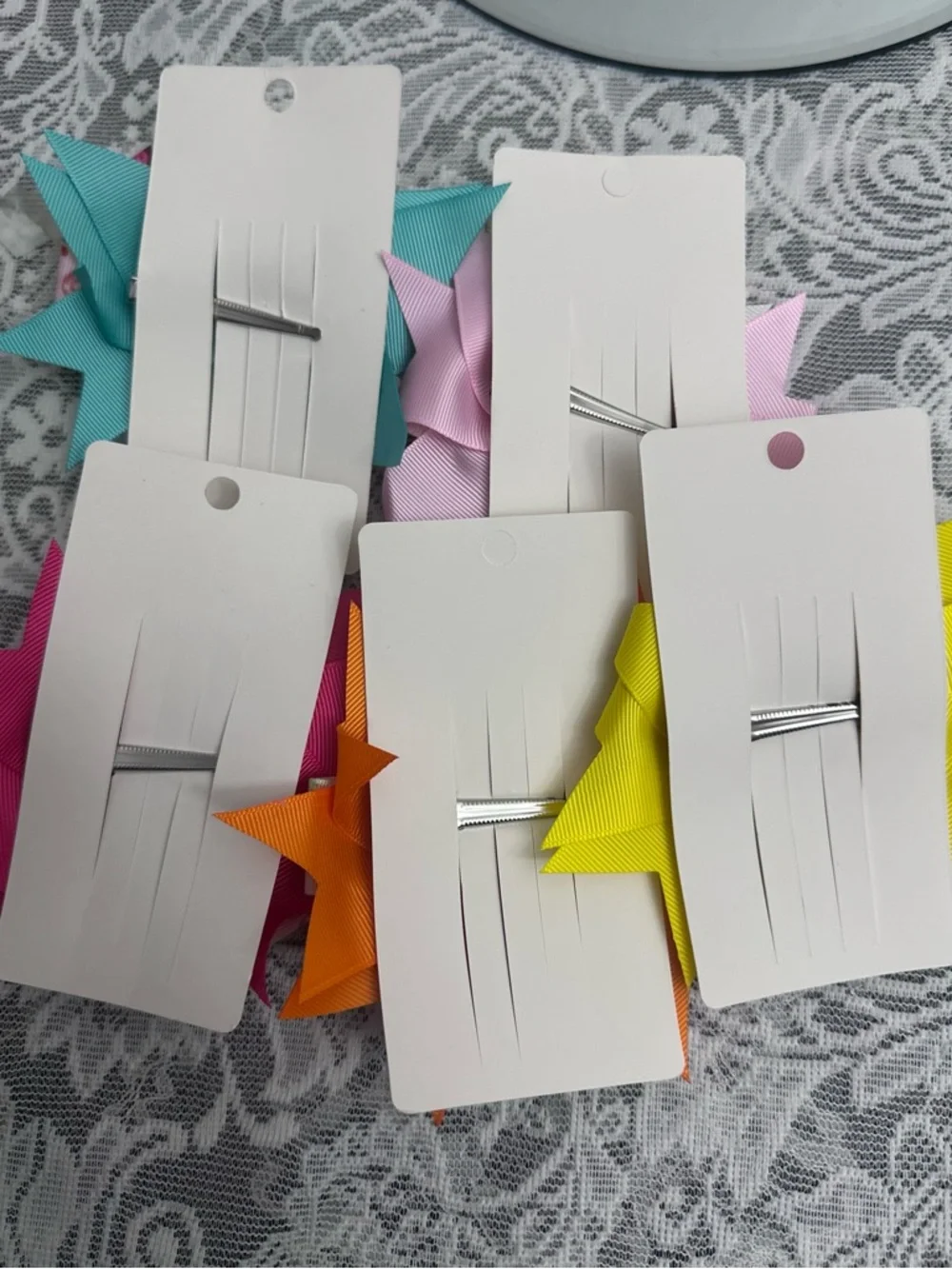 Girls Cupcake Hair Bow Alligator Clips 🎀 5pc Colorful Cute Set